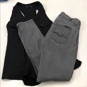 7 for all mankind grey Gwenevere jeans